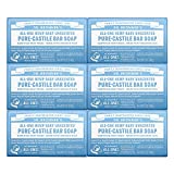 Dr. Bronner’s – Pure-Castile Bar Soap (Baby Unscented, 5 oz, 6-Pack) -Made with Organic Oils, For Face, Body & Hair, Gentle for Sensitive Skin & Babies, No Added Fragrance,Biodegradable,Vegan,Non-GMO
