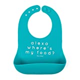 Bella Tunno Wonder Bib – Adjustable Silicone Baby Bibs for Girls & Boys, Durable and Waterproof BPA Free Silicone, Alexa Wheres My Food