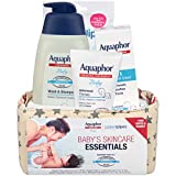 Aquaphor Baby Welcome Gift Set, Free WaterWipes and Bag Included, Healing Ointment, Wash & Shampoo, 3 in 1 Diaper Rash Cream, 5 Piece