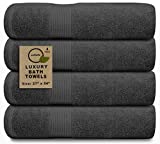 Softolle 100% Cotton Luxury Bath Towels – 600 GSM Cotton Towels for Bathroom – Set of 4 Bath Towel – Eco-Friendly, Super Soft, Highly Absorbent Bath Towel – Oeko-Tex Certified – 27 x 54 inches