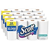 Scott 1000 Trusted Clean Toilet Paper, 32 Rolls (4 Packs of 8), 1,000 Sheets Per Roll, Septic-Safe, Bath Tissue Made Sustainably