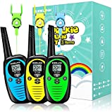 Kids Walkie Talkies, Walkie Talkies 3 Pack for 3-16 Miles Range, Walkie Talkies for Kids with 2 Way Radios, Toy Walkie Talkies with Lanyard Lock Alarm Tone Backlit LCD Display, Kids Gifts Kids Toys