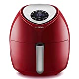 Ultrean 6 Quart Air Fryer, Large Family Size Electric Hot Air Fryers XL Oven Oilless Cooker with 7 Presets, LCD Digital Touch Screen and Nonstick Detachable Basket,UL Certified,1700W (red)