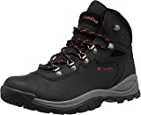 Columbia womens Newton Ridge Plus Waterproof Hiking Boot, Black/Poppy Red, 8.5 Wide US