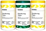 Amazon Brand – Solimo Disinfecting Wipes, Lemon Scent & Fresh Scent, Sanitizes/Cleans/Disinfects/Deodorizes, 75 Count (Pack of 3)