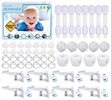 Stock Your Home Baby Proofing Kit (53 Pieces) – Ecofriendly & Non Toxic Baby Proof Set – 14 Corner Guards, 14 2-Prong Plug Covers, 8 Cabinet Locks, 8 Latches, 5 Stove Knob Covers, & 4 Door Knob Covers