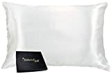 Celestial Silk 100% Silk Pillowcase for Hair Zippered Luxury 25 Momme Mulberry Silk Queen White