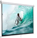 SUPER DEAL 100” 16:9 HD Projection Screen Foldable Anti-Crease Portable Projector Movie Screen Manual Pull Down for Home Theater Presentation Education Outdoor Indoor Public Display
