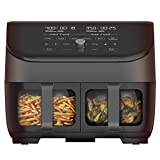 Instant Vortex Plus XL 8 Quart 8-in 1 Dual Basket Double Air Fryer with ClearCook™ Easy View See Through Windows, Air Fry, Roast, Broil, Bake, Reheat, Dehydrate, 1700W, Black