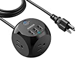 Anker Power Strip with USB, 5 ft Extension Cord, 321 Power Strip with 3 Outlets and 3 USB Ports, Charging Station for Multiple Devices, Compact for Travel, Cruise Ship,Dorm Room and Office