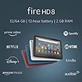 Fire HD 8 tablet, 8″ HD display, 32 GB, latest model (2020 release), designed for portable entertainment, Plum