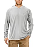 Roadbox UPF 50+ Fishing Shirts for Men Long Sleeve Sun Protection Lightweight Outdoor UV Hiking Shirts Gray
