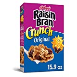 Kellogg’s Raisin Bran Crunch Breakfast Cereal, Fiber Cereal, Made with Real Fruit, Original, 15.9oz Box (1 Box)