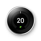 Google Nest Learning Thermostat – Programmable Smart Thermostat for Home – 3rd Generation Nest Thermostat – Works with Alexa – Stainless Steel