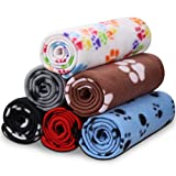 Comsmart Warm Paw Print Blanket/Bed Cover for Dogs and Cats, 6 Pack of 24×28 Inches
