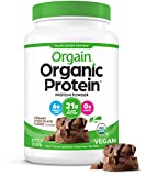 Orgain Organic Plant Based Protein Powder, Creamy Chocolate Fudge – 21g of Protein, Vegan, Low Net Carbs, Non Dairy, Gluten Free, No Sugar Added, Soy Free, Kosher, Non-GMO, 2.03Lb (Packaging May Vary)