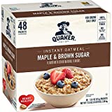 Quaker Instant Oatmeal, Maple & Brown Sugar, Individual Packets, 48 Count