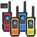 Walkie Talkies, NXGKET Walkie Talkies for Adults Long Range 4 Pack, 22 Channels Two-Way Radios FRS VOX, Walky Talky Rechargeable with Li-ion Battery USB Charger Auto Squelch for Biking Camping Hiking