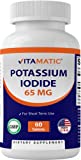Vitamatic Potassium Iodide 65 mg per Serving – 60 Tablets – Thyroid Support – Exp Date 03/2025