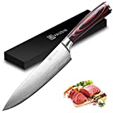 Chef Knife – PAUDIN N1 8 inch Kitchen Knife, German High Carbon Stainless Steel Sharp Knife, Professional Meat Knife with Ergonomic Handle and Gift Box for Family & Restaurant