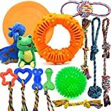 Dog Chew Toys for Puppies Teething, Super Value 14 Pack Puppy Toys for Small Dog Toys Squeaky Toys for Dogs Rubber Ball Dog Rope Toy Durable Pet Toys for Dogs Interactive Plush Dog Toys