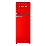 Galanz GLR12TRDEFR Refrigerator, Dual Door Fridge, Adjustable Electrical Thermostat Control with Top Mount Freezer Compartment, Retro Red, 12.0 Cu Ft