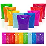 54PCS Colored Plastic Handle Bag Plastic Party Favor Bags Party Gift Bags for Birthday Party Gift Shop Retail Bag Halloween Christmas Thanksgiving Candy Cookies Dessert (multi-color)