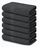 Cotton Bath Towel, Charcoal Grey 22×44 in Pack of 6 Towels, Quick Dry, Highly Absorbent, Gym, Spa, Bathroom, Shower, Pool, Small Towel Use, Luxury Soft Towels 500 GSM
