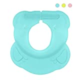 Baby Shower Cap, Silicone Cartoon Bathing Hat, Adjustable Baby Bath Visor for Washing Hair, Baby Shower Head Cap for Eye and Ear Protection,Shampoo Bath Cap for Toddler, Baby, Kids, Children (Blue)