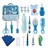 Baby Healthcare and Grooming Kit, 26 in 1 Baby Electric Nail Trimmer Set Newborn Nursery Health Care Set for Newborn Infant Toddlers Baby Boys Girls Kids Haircut Tools (0-3 Years+) (Blue)