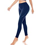 WANOSS High Waist Yoga Pants with Pockets Workout Running Leggings for Women(Navy M)