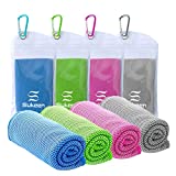 [4 Pack] Cooling Towel (40″x12″), Ice Towel, Soft Breathable Chilly Towel , Microfiber Towel for Yoga, Sport, Running, Gym, Workout ,Camping, Fitness, Workout & More Activities