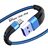 Apple MFi Certified 3 Pack iPhone Charger 6ft, Essri Long Lightning Cable Strong Nylon Braided Charging Cable 6 Foot, Fast iPhone USB Cord for Apple iPhone11/ X/XS/XR/8/7/6/5S/SE/iPad Mini Air（Blue）