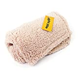 Alpha Paw Cozy Calming Blanket with Premium Quality Polyester Fluffy Sherpa Fabric to Help with Anxiety and Stress Relief, for Cats and Dogs – Beige S Size (24”x32”)
