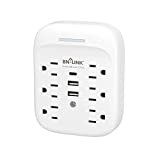 BN-LINK Outlet Extender,Multi Plug Outlet with 3 USB Wall Charger(2.4A per Port),6 Outlet Extender Surge Protector Multi Outlet Wall Plug for Home,School,Travel,Office