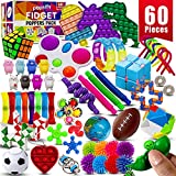 (60 Pcs) Fidget Toys, Pop Its It Fidgets Set, Kids Party Favors Sensory Toys Small Toy Bulk Pack Girls Boys, Figit Stress Mini Popit Box Autistic ADHD Carnival Treasure Classroom Prizes