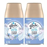 Glade Automatic Spray Refill, Air Freshener for Home and Bathroom, Clean Linen, 6.2 Oz, 2 Count