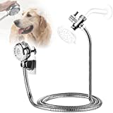 PRSATHM Pet Shower Attachment Set,Upgraded Soft Dog Bath Sprayer and Brush in One Bathing Supplies, Indoor/Outdoor Dog Washer Accessories,Dog Shower Head Hose Diverter for Pets Cats Grooming Cleaning