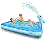 Betheaces Inflatable Pool with Dolphin Sprinkler – Swimming Pool Toys for Kids Toddlers Boys Girls Kiddie, Summer Pool Toys for Outdoor Indoor Garden Backyard Party