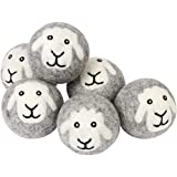 Wool Dryer Balls – Smart Sheep 6-Pack – XL Premium Natural Fabric Softener Award-Winning – Wool Balls Replaces Dryer Sheets – Wool Balls for Dryer – Laundry Balls for Dryer