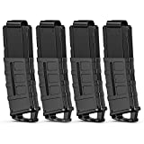 SnowCinda 4 Pack Magazine Clip for Nerf Toy Foam Blasters Guns, 12-Darts Quick Reload Banana Mags Clips Compatible with Most Nerf Gun (Black)