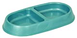 Petmate Plastic Oval 7 Oz. Small Double Bowl Pet Food Dish – 1 Each