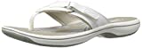 Clarks Women’s Breeze Sea Flip Flop, New White Synthetic, 7 B(M) US