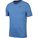 Nike Men’s Dry Tee Drifit Cotton Crew Solid, Light Game Royal Heather/Black, X-Large