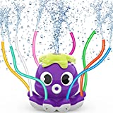 SAMTOP Outdoor Water Spray Sprinkler for Kids and Toddlers, Summer Outside Toys Backyard Games with 8 Wiggle Tubes, Attaches to Garden Hose Splashing Fun Toys for 3 4 5 6 7 8 Year Old Boys Girls Gift