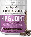 VetPro Dog Hip and Joint Supplement – Pain and Inflammation Relief Chews with Glucosamine, Chondroitin, MSM, Turmeric, Vitamin C, Omega 3 – Treats Hip Dysplasia, Arthritis – Dogs Chewable Supplements