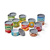 Melissa & Doug Let’s Play House! Grocery Cans Play Food Kitchen Accessory – 10 Stackable Cans With Removable Lids