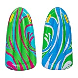 Inflatable Boogie Boards for Kids Swimming Pool Floating Toys, Learn to Swim Water Boards Pack of 2 (Blue,Green and Red)