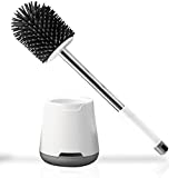 VMVN Toilet Bowl Brush and Holder,Toilet Brushes Cleaner Set for Bathroom ,Household Cleaning Tools,Silicone Bristles Toilet Scrubber,Floor Standing