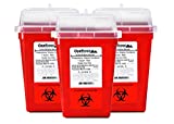 OakRidge Products 1 Quart Size (Pack of 3) Sharps Disposal Container – Approved for Home and Professional use